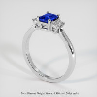 1.01 Ct. Blue Sapphire Ring, 14K White Gold 2