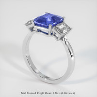 4.09 Ct. Color Change Sapphire Ring, 14K White Gold 2