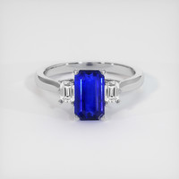 2.02 Ct. Blue Sapphire Ring, 14K White Gold 1