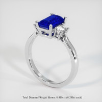 2.02 Ct. Blue Sapphire Ring, 14K White Gold 2