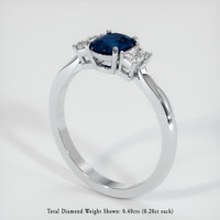 0.98 Ct. Sapphire Ring, 14K White Gold 2
