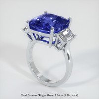 11.20 Ct. Sapphire Ring, 14K White Gold 2