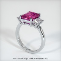 3.11 Ct. Sapphire Ring, 14K White Gold 2