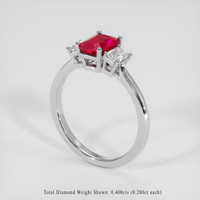 1.03 Ct. Ruby Ring, 14K White Gold 2