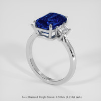 5.08 Ct. Blue Sapphire Ring, 14K White Gold 2