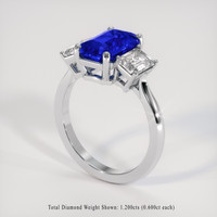 3.03 Ct. Blue Sapphire Ring, 14K White Gold 2
