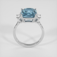 6.02 Ct. Greenish Blue Sapphire Ring, 14K White Gold 3