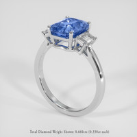 3.17 Ct. Blue Sapphire Ring, 14K White Gold 2