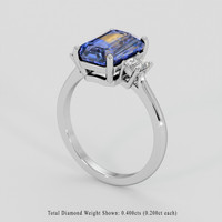 4.02 Ct. Bi Color / Parti Sapphire Ring, 14K White Gold 2