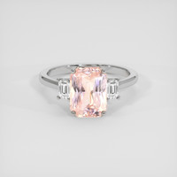 3.92 Ct. Padparadscha Sapphire Ring, 14K White Gold 1