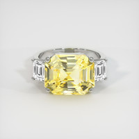 10.48 Ct. Yellow Sapphire Ring, 14K White Gold 1