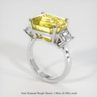 10.48 Ct. Yellow Sapphire Ring, 14K White Gold 2