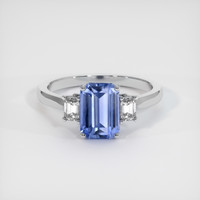 3.04 Ct. Blue Sapphire Ring, 18K White Gold 1