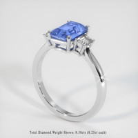 3.04 Ct. Blue Sapphire Ring, 18K White Gold 2