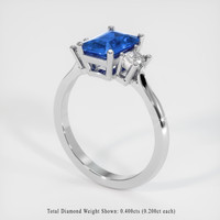 1.08 Ct. Sapphire Ring, 18K White Gold 2