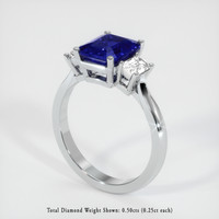 2.64 Ct. Sapphire Ring, 18K White Gold 2