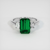 3.87 Ct. Emerald Ring, 18K White Gold 1