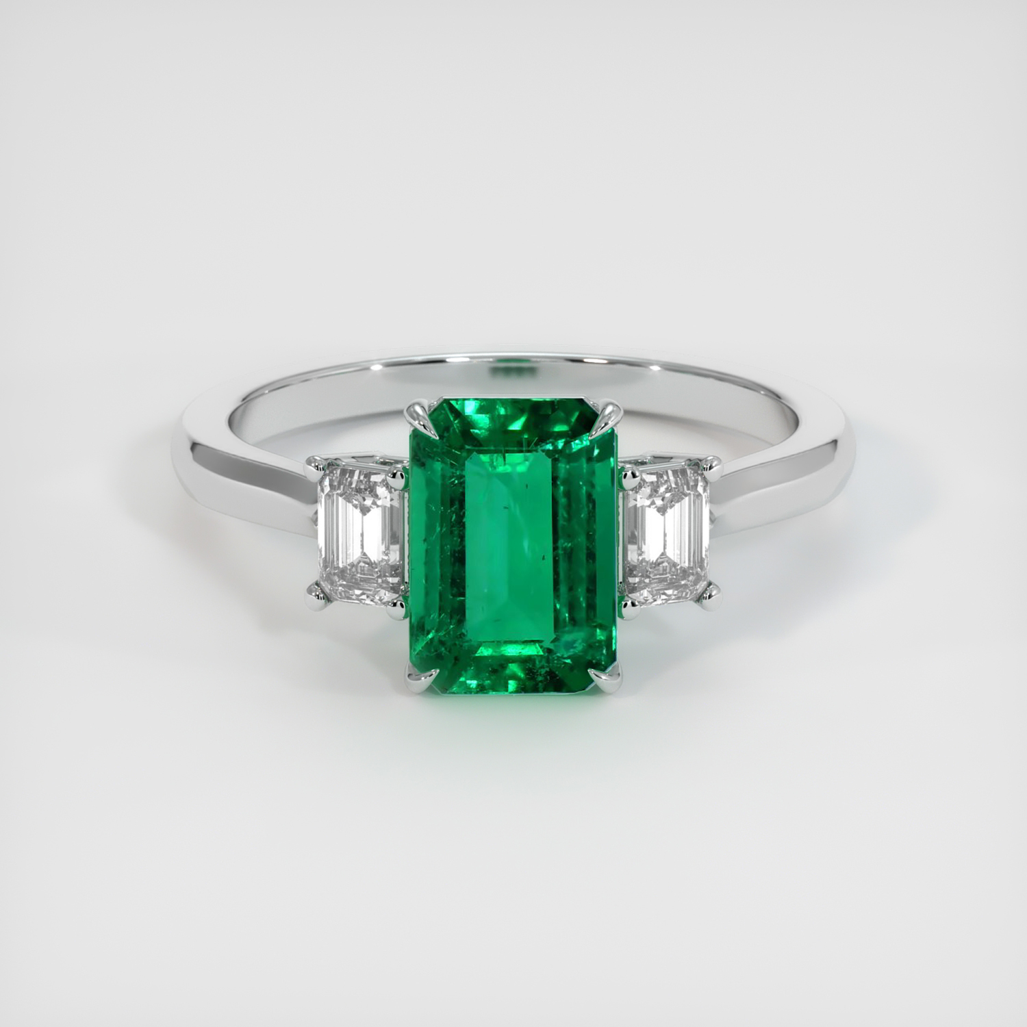 Emerald Ring 2.28 Ct. 18K White Gold | The Natural Emerald Company