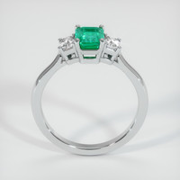 0.88 Ct. Emerald Ring, 18K White Gold 3
