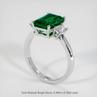 2.22 Ct. Emerald Ring, 18K White Gold 2