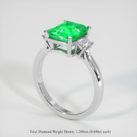 3.39 Ct. Emerald Ring, 18K White Gold 2