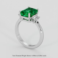 3.15 Ct. Emerald Ring, 18K White Gold 2