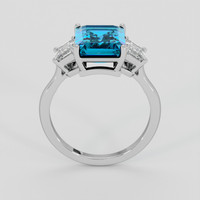 3.99 Ct. Greenish Blue Topaz Ring, 18K White Gold 3