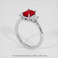 1.61 Ct. Ruby Ring, 18K White Gold 2