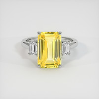 4.55 Ct. Yellow Sapphire Ring, 18K White Gold 1