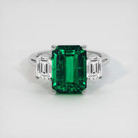 4.30 Ct. Emerald Ring, 18K White Gold 1