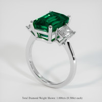 4.30 Ct. Emerald Ring, 18K White Gold 2