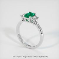 0.75 Ct. Emerald Ring, 18K White Gold 2