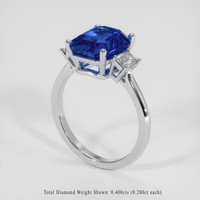 4.66 Ct. Blue Sapphire Ring, 18K White Gold 2