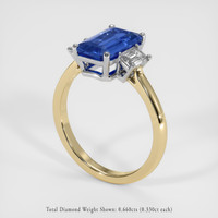 2.57 Ct. Blue Sapphire Ring, 14K White & Yellow 2