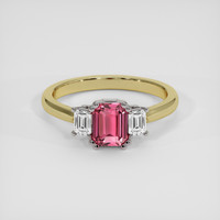 1.21 Ct. Reddish Pink Sapphire Ring, 18K White & Yellow 1