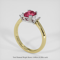 1.21 Ct. Reddish Pink Sapphire Ring, 18K White & Yellow 2