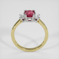 1.21 Ct. Reddish Pink Sapphire Ring, 18K White & Yellow 3