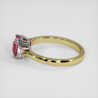 1.21 Ct. Reddish Pink Sapphire Ring, 18K White & Yellow 4