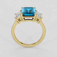 3.99 Ct. Greenish Blue Topaz Ring, 10K Yellow Gold 3