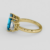 3.99 Ct. Greenish Blue Topaz Ring, 10K Yellow Gold 4