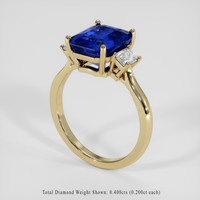 4.02 Ct. Blue Sapphire Ring, 10K Yellow Gold 2
