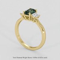 1.14 Ct. Yellowish Green Sapphire Ring, 10K Yellow Gold 2