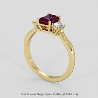 1.16 Ct. Purplish Red Ruby Ring, 14K Yellow Gold 2