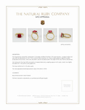 Ruby Ring 2.92 Ct., 14K Yellow Gold Appraisal