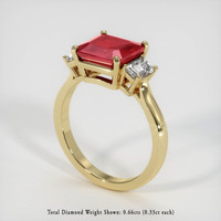 2.92 Ct. Ruby Ring, 14K Yellow Gold 2