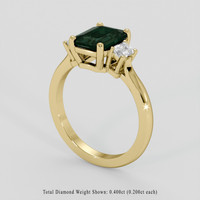 2.00 Ct. Bluish Green Sapphire Ring, 14K Yellow Gold 2