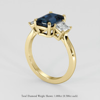 3.06 Ct. Greenish Blue Sapphire Ring, 14K Yellow Gold 2