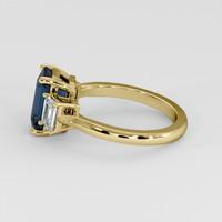 3.06 Ct. Greenish Blue Sapphire Ring, 14K Yellow Gold 4