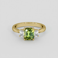 2.06 Ct. Yellowish Green Sapphire Ring, 14K Yellow Gold 1