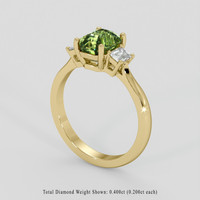2.06 Ct. Yellowish Green Sapphire Ring, 14K Yellow Gold 2